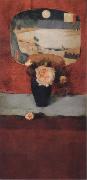 Fernand Khnopff Roses and a Japanese Fan Sweden oil painting artist
